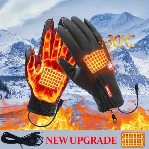 Outdoor Heated Gloves – Windproof, Waterproof & Fleece-Lined