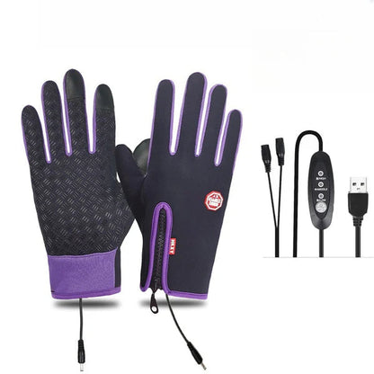 Outdoor Heated Gloves – Windproof, Waterproof & Fleece-Lined