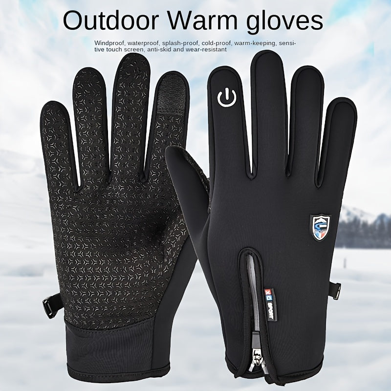 Outdoor Heated Gloves – Windproof, Waterproof & Fleece-Lined