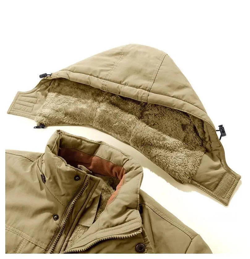 Men's Fleece-Lined Cargo Winter Coat