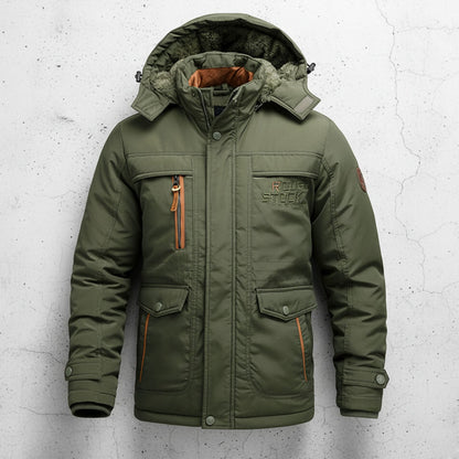 Men's Fleece-Lined Cargo Winter Coat