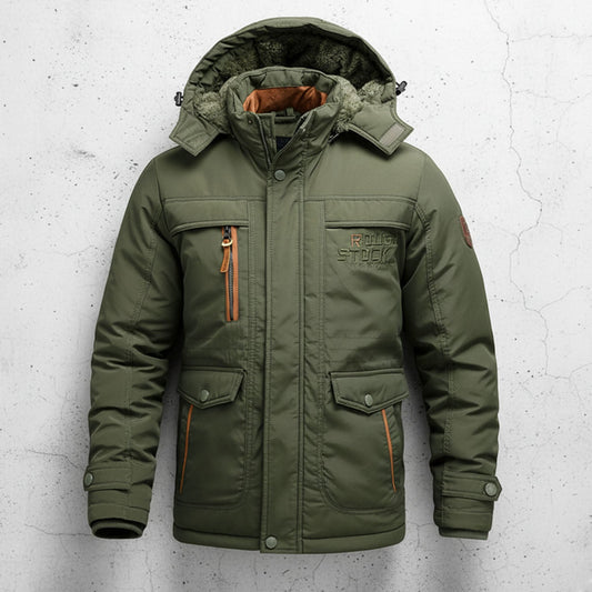 Men's Fleece-Lined Cargo Winter Coat