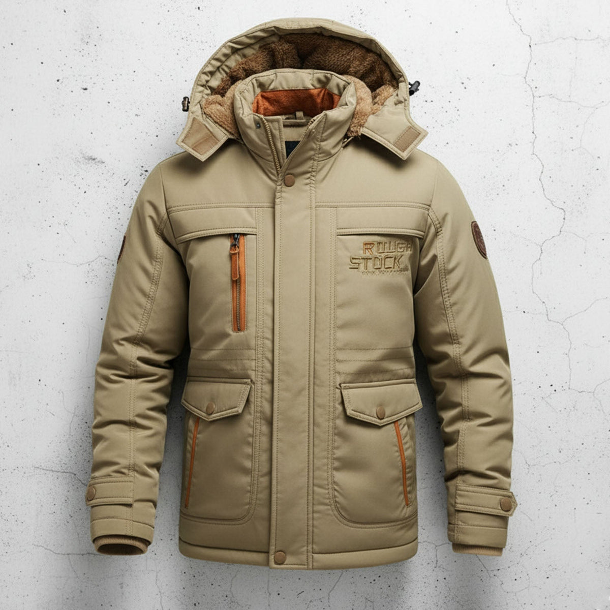 Men's Fleece-Lined Cargo Winter Coat