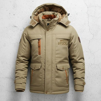 Men's Fleece-Lined Cargo Winter Coat