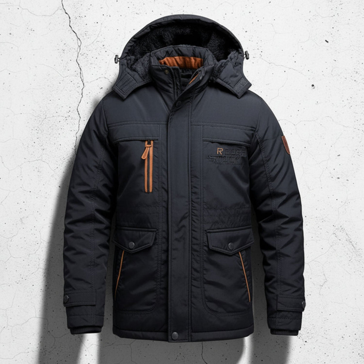 Men's Fleece-Lined Cargo Winter Coat