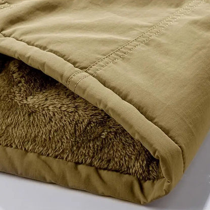 Men's Fleece-Lined Cargo Winter Coat
