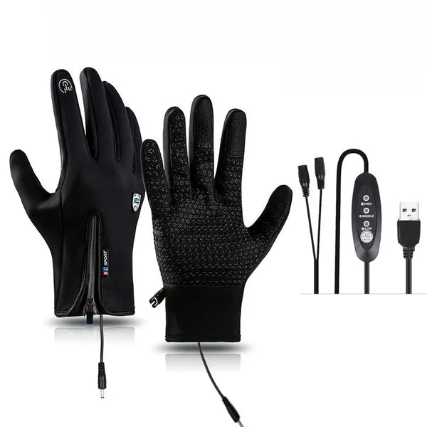 Outdoor Heated Gloves – Windproof, Waterproof & Fleece-Lined