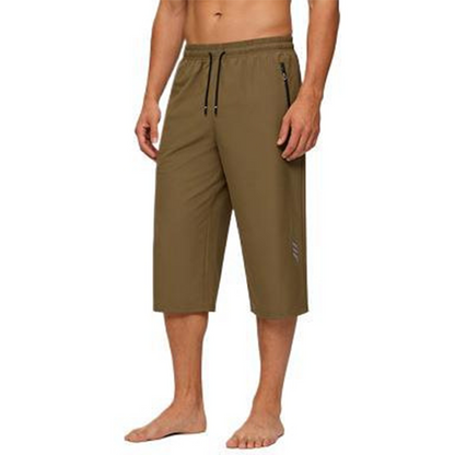 🩳 LIMITED-TIME 50% OFF! ✨ Men’s 3/4 Quick-Dry Jogger Pants – Elastic Waist, Zippered Pockets, Lightweight 🏃‍♂️